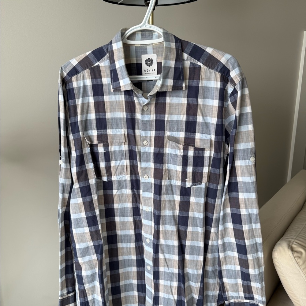 Hörst | Blue and Brown Plaid Shirt